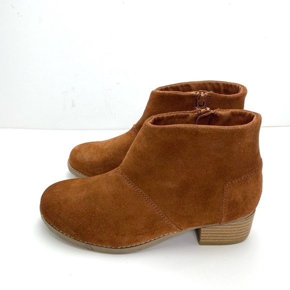 TOMS Leila Kids Suede Ankle Boots in Tan Brown Size 3 Kids Style 10010670 - Picture 6 of 10